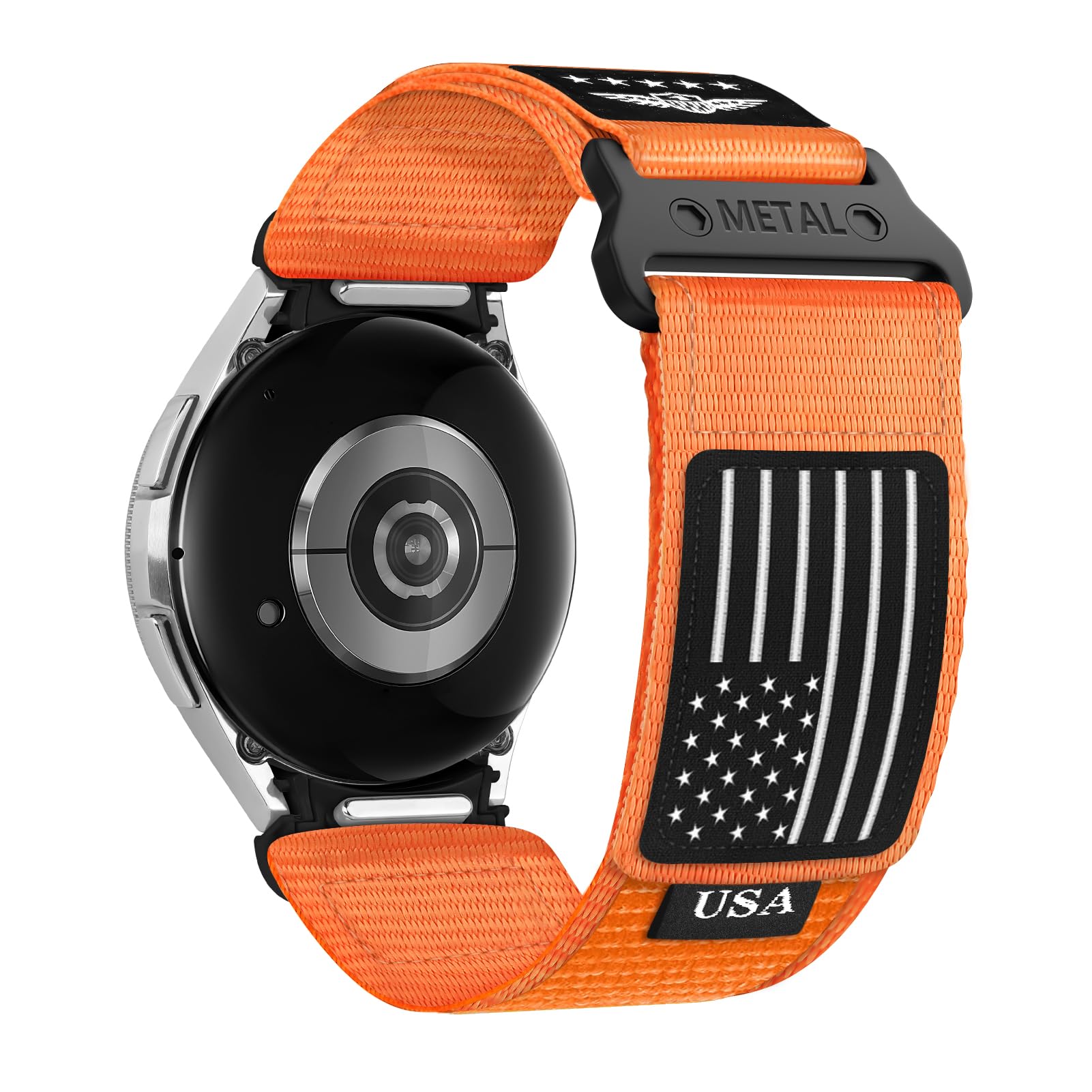 Rugged Nylon Band for Samsung Galaxy Watch 7 6 5 4 44mm 40mm/ Watch 6 4 Classic/Watch 5 Pro/Watch 3 Classic 41mm/Active 2,One Click Attachment,No Gap