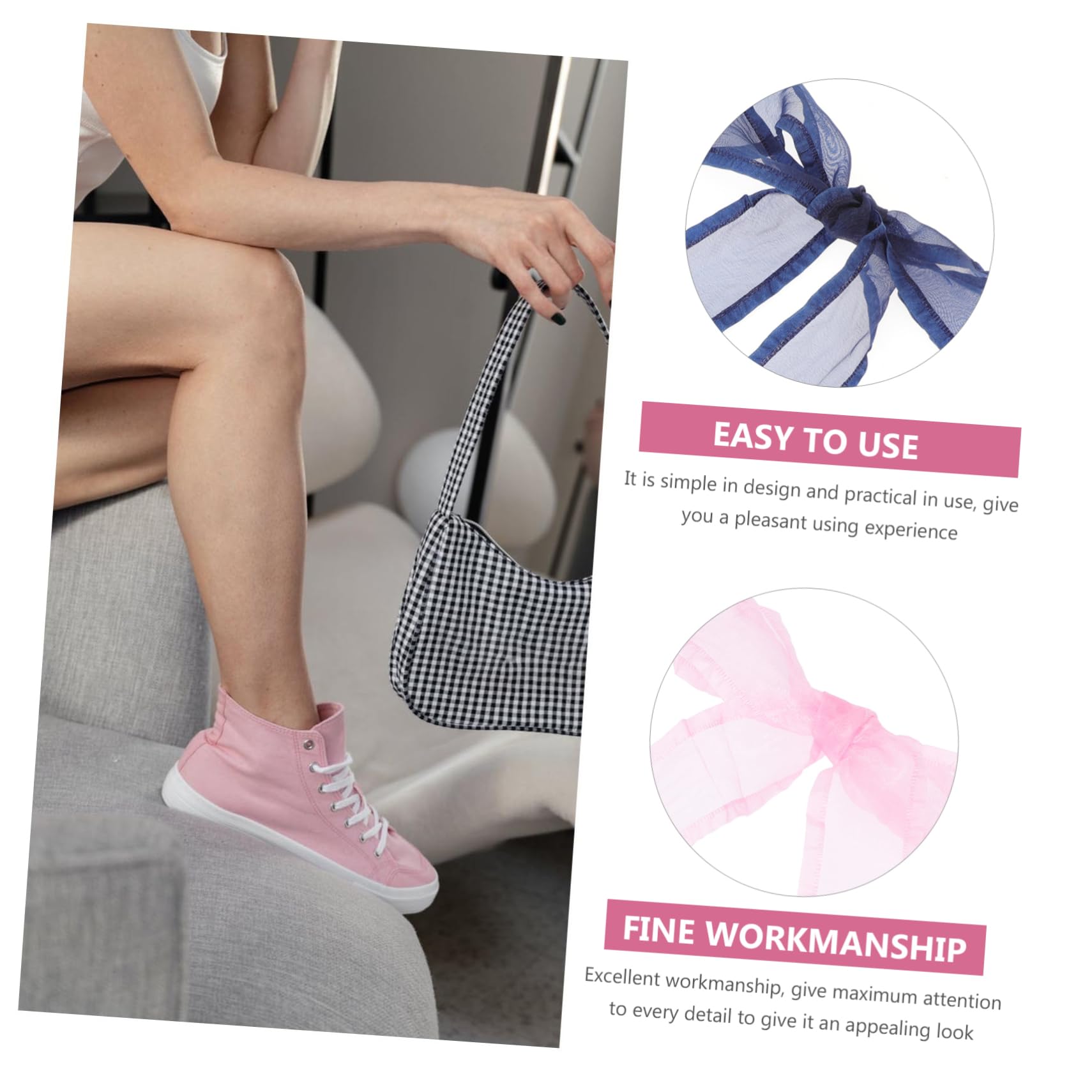 24paires Lacets Chiffon Lacets à Ruban Pour Sneakers Parfaits Pour Femmes Et Filles