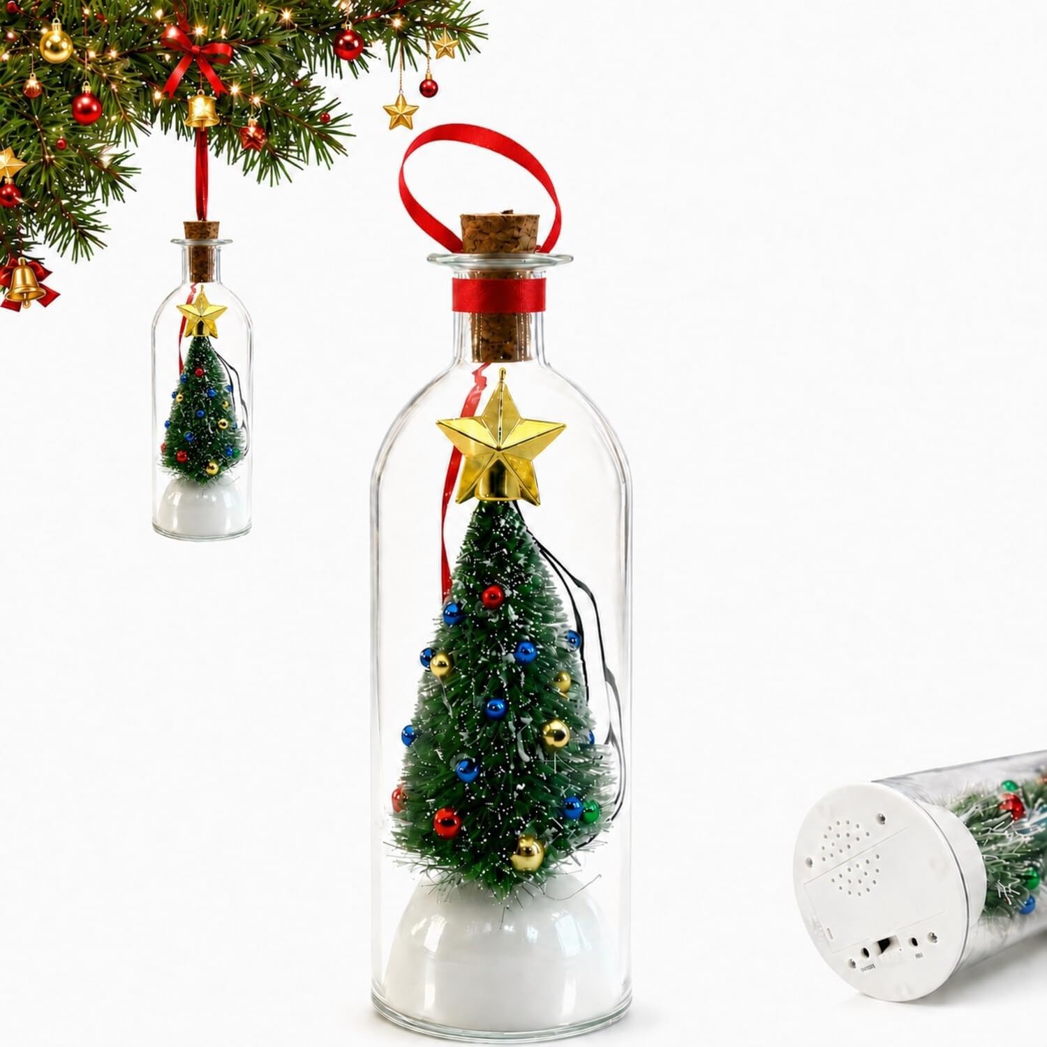 Recordable Bottle Ornament, Christmas Voice Message Keepsake Gift