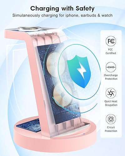 Miniatura 4 de REDKJY Estación de carga 3 en 1 para dispositivos Apple, cargador inalámbrico para iPhone 15 14 13 12 11 X Pro Max Mini y Apple Watch iWatch Ultra 9