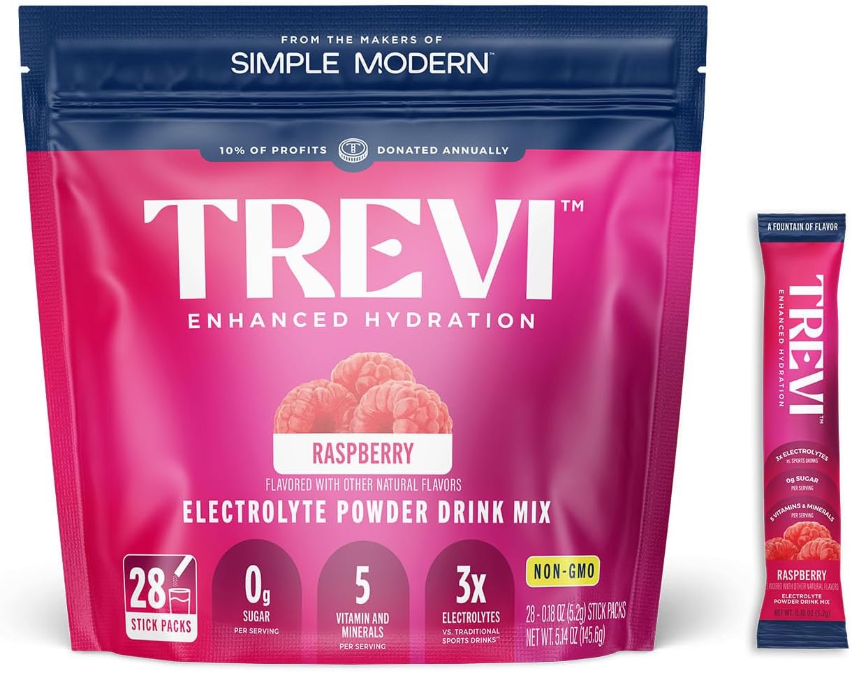 Sugar Free Electrolytes - Drink Mix Hydration Powder Packets - 28 Count - Raspberry