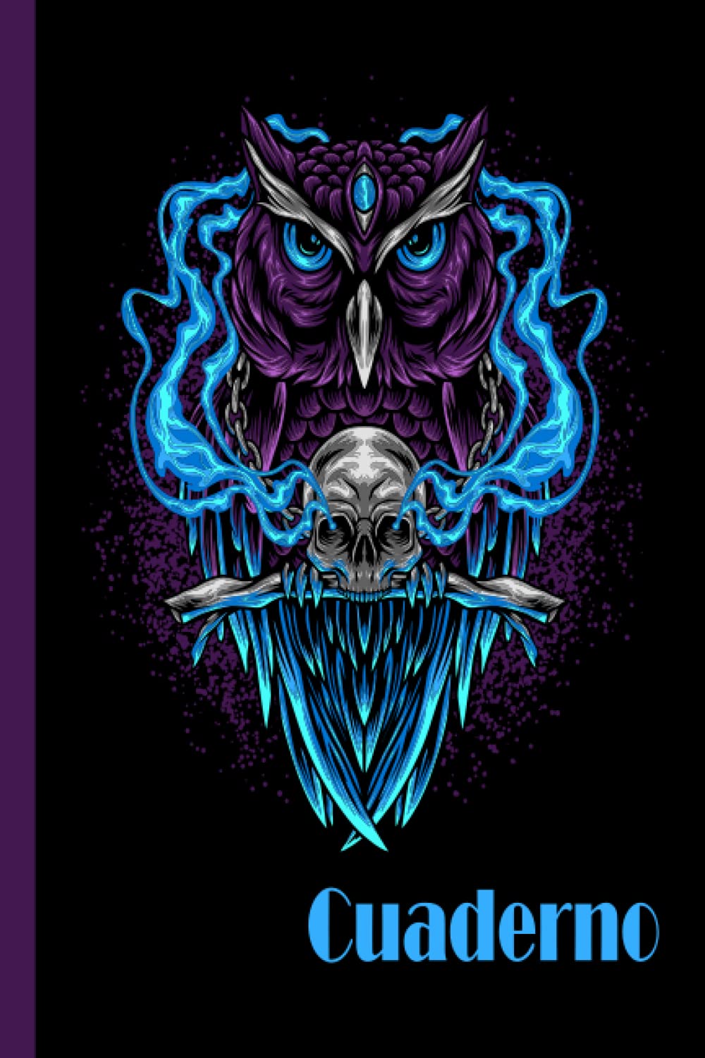 Cuaderno de Búho: Cuaderno de búho de rayas anchas, cuaderno de papel rayado para la escuela, estudiantes, regalo para niños, niñas, adolescentes, cuadernos de búho, amante del búho