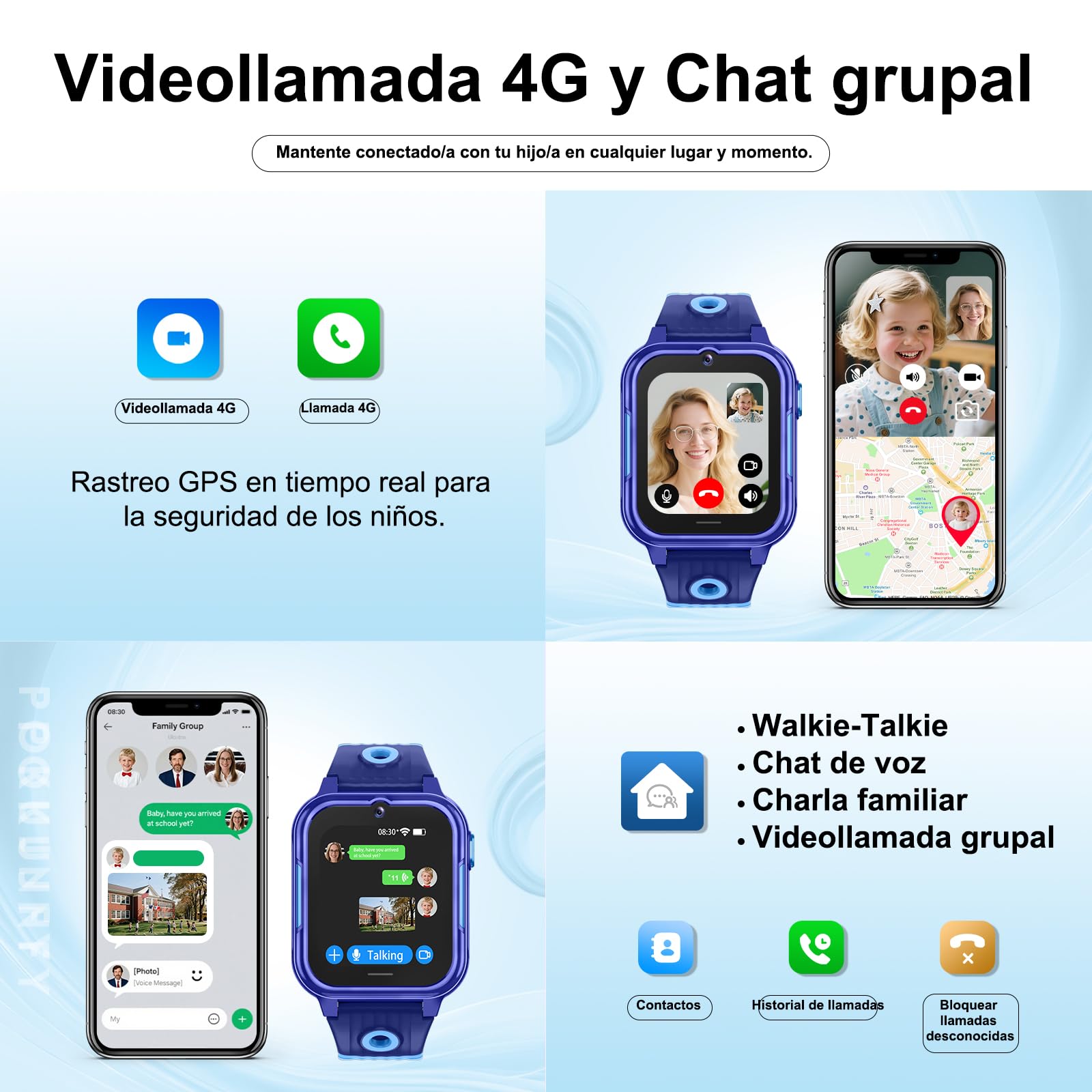 4G Reloj Inteligente Niño GPS y Llamadas SOS Videollamadas