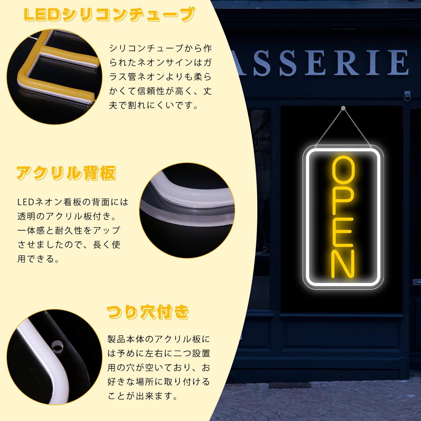 Amazon.co.jp : IMEGINA OPENネオンサイン ネオン看板 LEDネオンライト 
