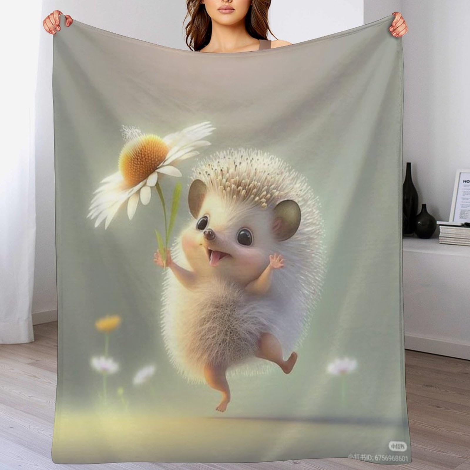 Couverture flanelle hérisson plaid polaire au toucher soyeux et finitions haut de gamme