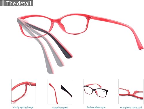 Miniatura 10 de Gafas de lectura transparentes para mujeres y hombres, lectores, elegantes gafas tramposas + 4.00 marco ligero, ajuste cómodo, paquete de 4