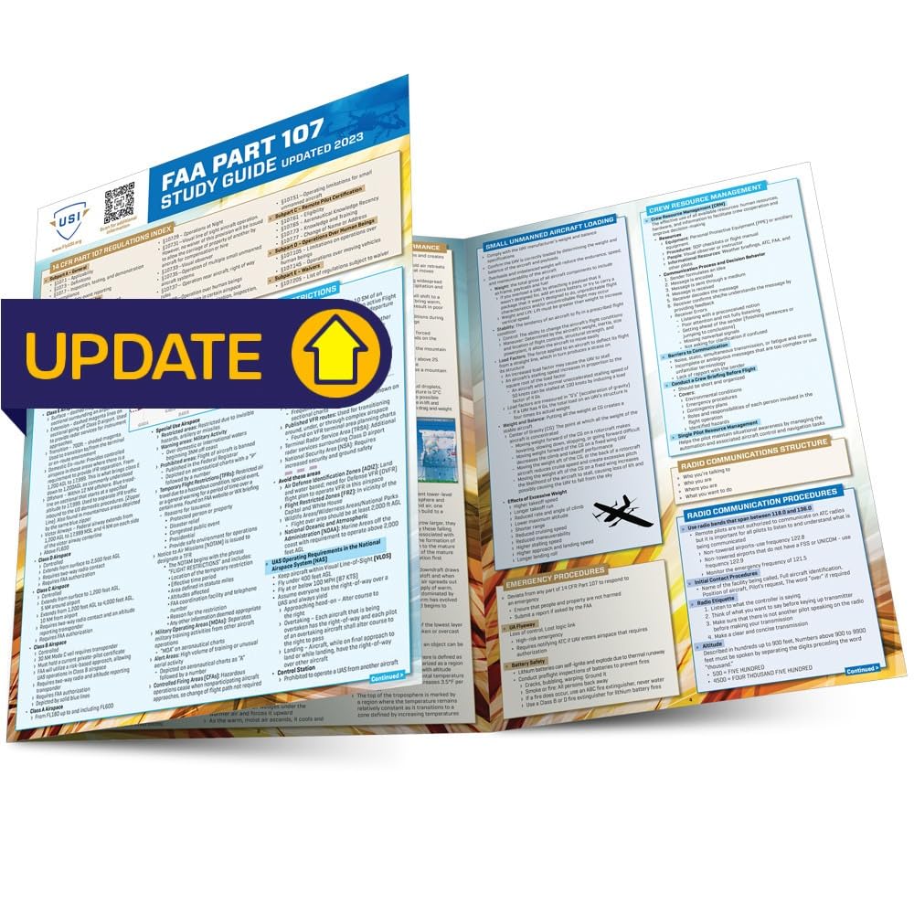 FAA Part 107 Drone Study Guide: a QuickStudy Laminated Reference Guide