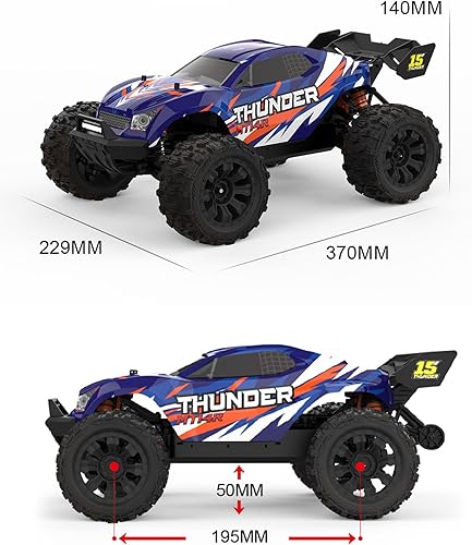 Miniatura 18 de 1/14 RTR - Autos RC rápidos sin escobillas para adultos, máximo 60+/MPH Hobby Electric Off-Road, auto RC de alta velocidad impermeable 4WD auto