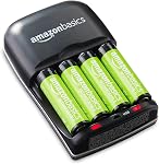 Amazon Basics Chargeur de batterie rechargeable pour AA & AAA Hydrure de nickel-métal (NiMH) Batteries avec USB Port de recharge, noir