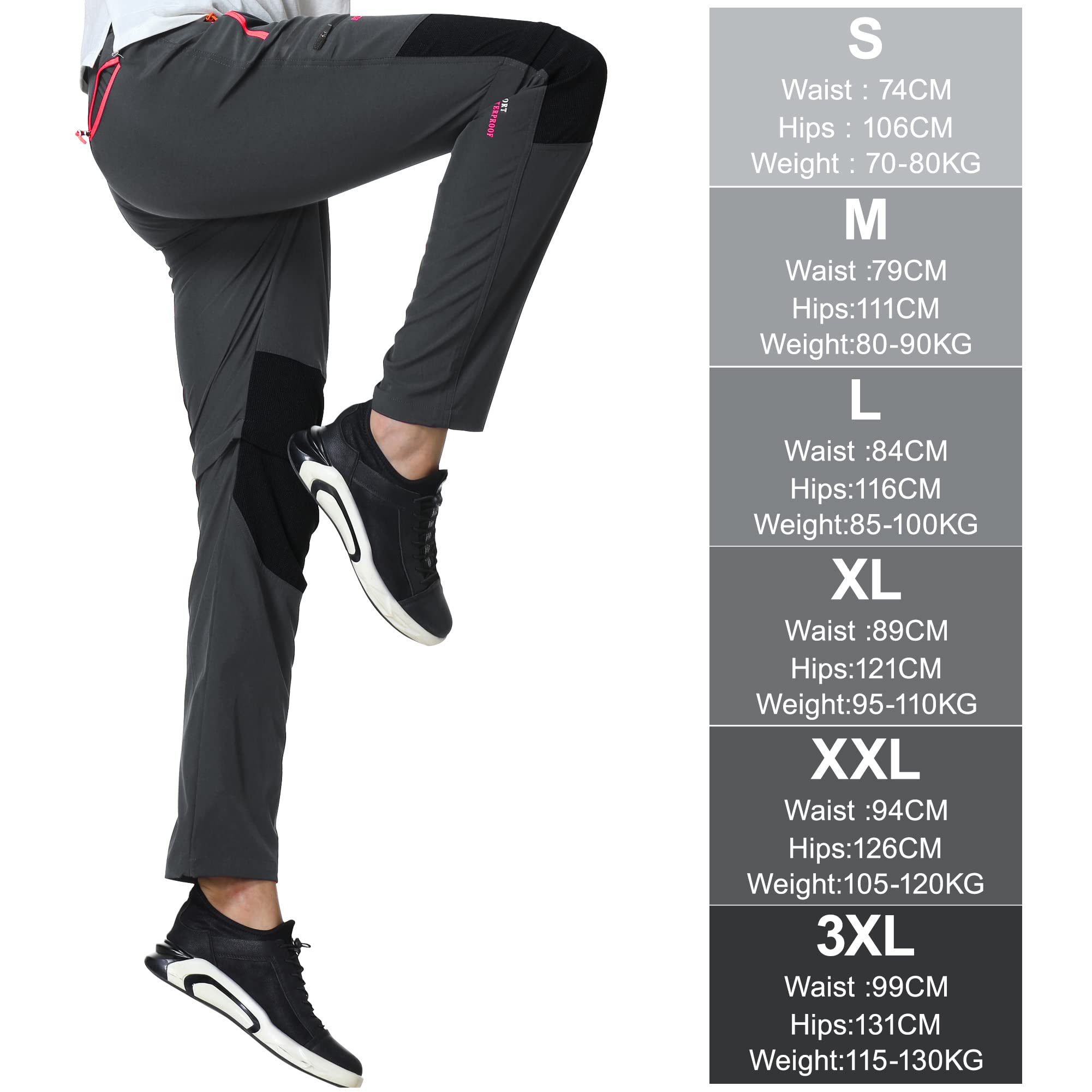 Pantalones Trekking Hombre Montaña Pantalones Convertible Cortos,Impermeable Secado RáPido Transpirable Anti-ArañAzos Trabajo Pantalones Senderismo