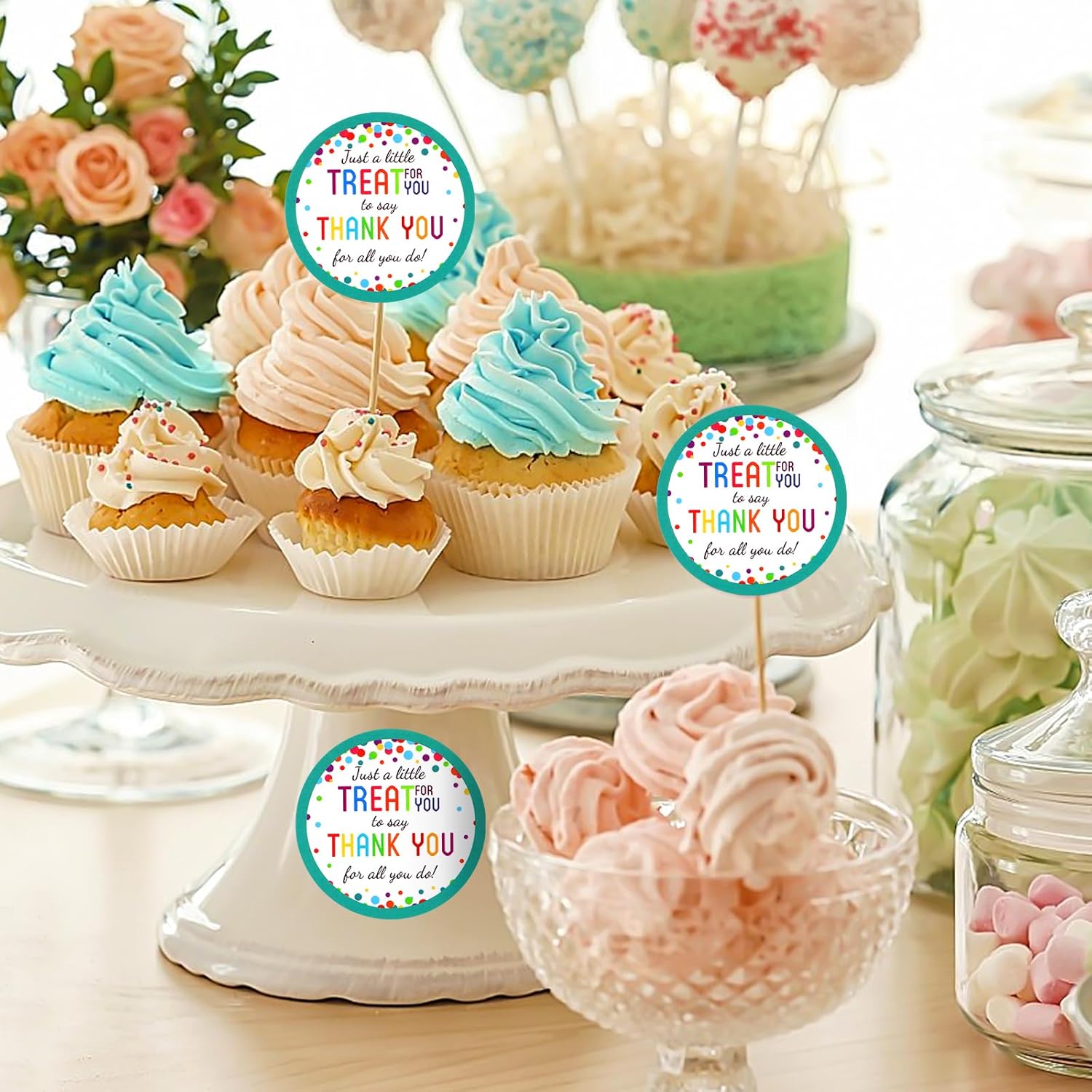 120 Pcs Thank You for All You Do Stickers, 2 Inch Colored Dot Teacher Appreciation Sticker, Thank You Stickers for Small Business, Packaging Round Sticker Labels for Employees Gift Wrapping - Image 6