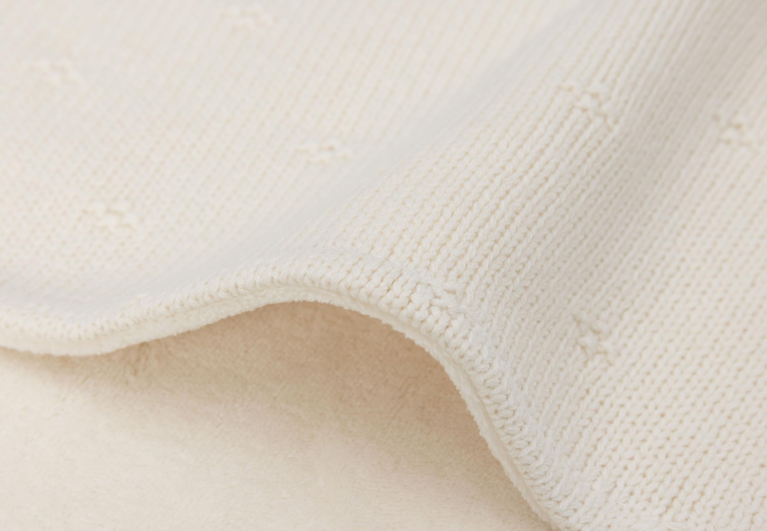 Jollein Couverture pour bébé Cosy Knit, Ivoire - Velours - 100 x 150 cm - 60% Coton, 40% Acrylique - Intérieur 100% Polyester - pour lit d'enfant - TOG 2.0 - Certifié Oeko-Tex - Motif tricoté