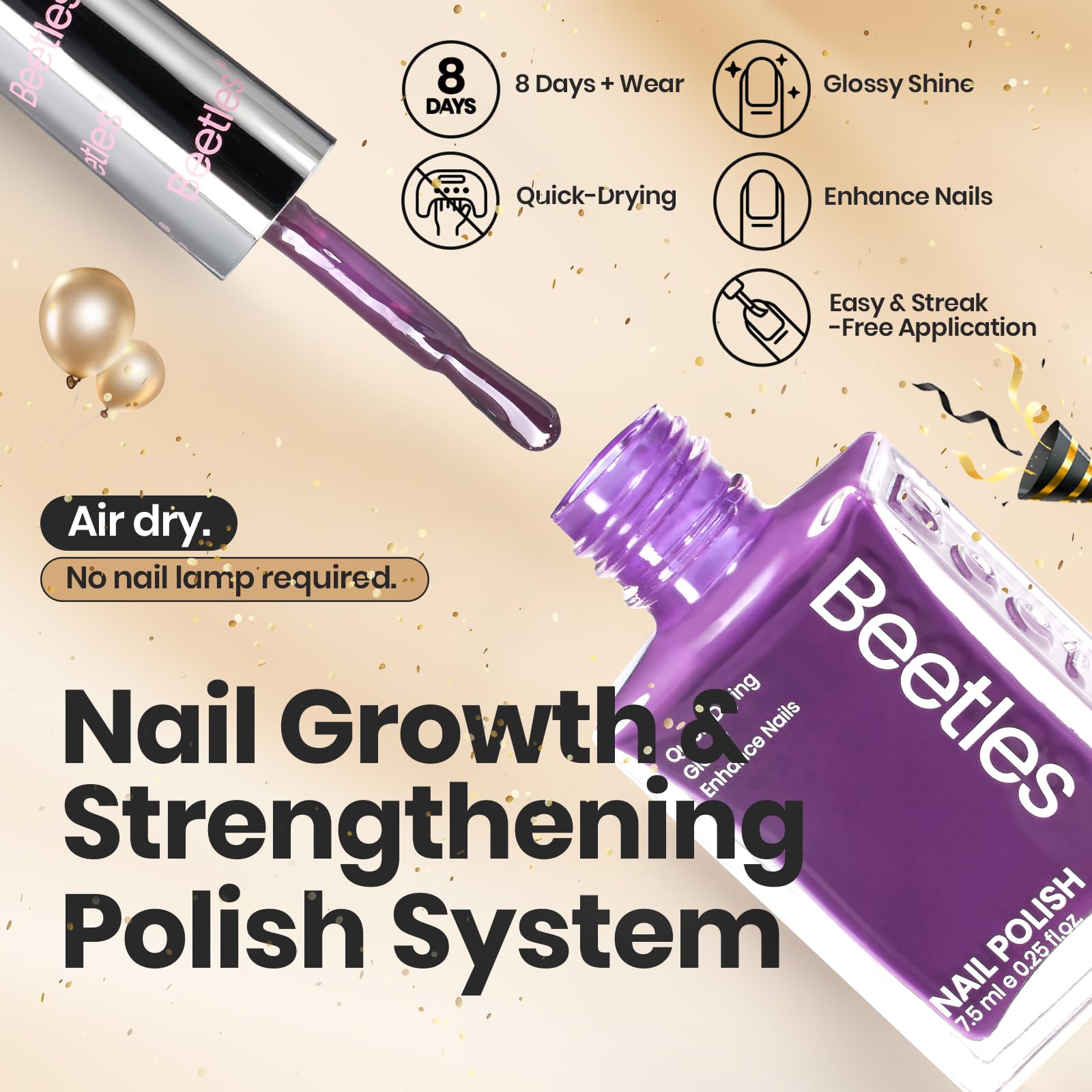 Beetles Christmas Nail Polish Set, 6 Colors Quick Dry Jelly Nail Polish Kit, Winter & Fall Sheer Jelly Syrup Nails Enchanted Night Gifts for Women Salon DIY Manicure Kit