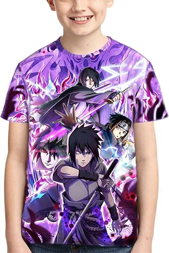 Camisetas para niños, camiseta de anime con estampado 3D de manga corta con dibujos animados para niños y niñas
