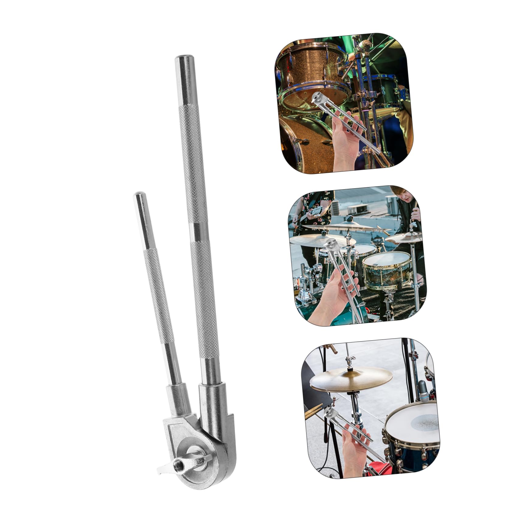 Robuste mit Zuverlässiger Halterung Kuhglockenklemme aus Metall für Schlagzeug Trommelhalterung Vielseitig Einsetzbar Silberfarbene bei Musikaufführungen