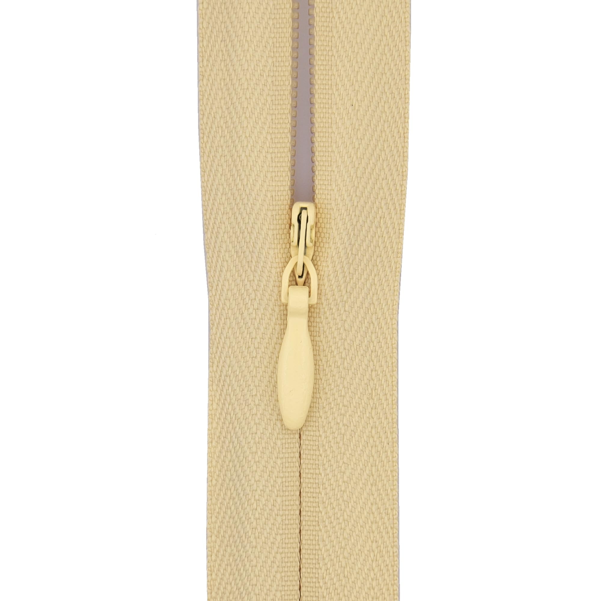 Y-Connection Creamy Biscuit-Beige #3 Invisible Zip 16 Inch (40Cm) – Close-End With Woven Tape For Sofa Cushions, Pillows & Dress Backs - Professional Hidden Nylon Zips For Home Decor & Dressmaking -1 Zip (Creamy Biscuit-Beige)