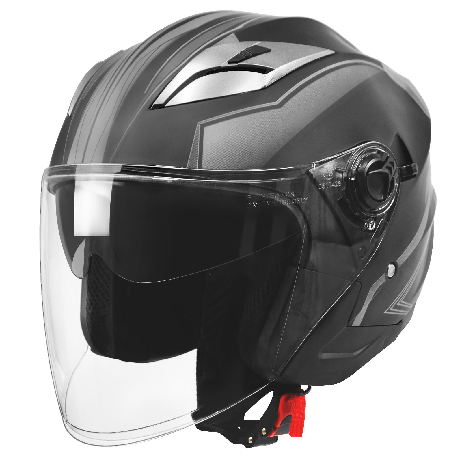 Amazon.com: Motorcycle Scooter Helmet,Adult Open-face Motorbike Helmet  Double Visor Fashion Personality for Men and Women DOT Approved (Medium,  GIAY) : Automotive
