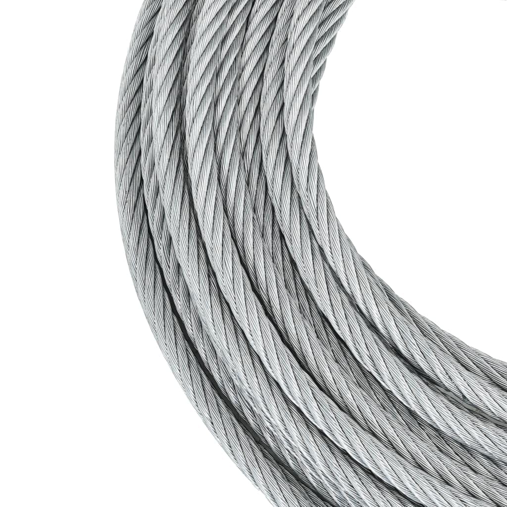 vidaXL Cuerda de Cable de Alambre Elevación de Polipasto Cabrestante Ascensor Grúa Elevar Levantar Atar Tendedero Acero Galvanizado 1600 kg 20 m