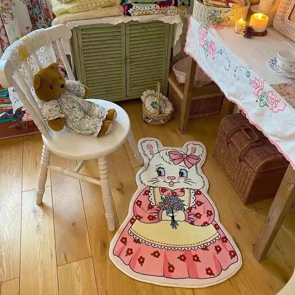 Tapis de salle de bain rose 81x119 cm pour la chambre d'enfant et décoration maison
