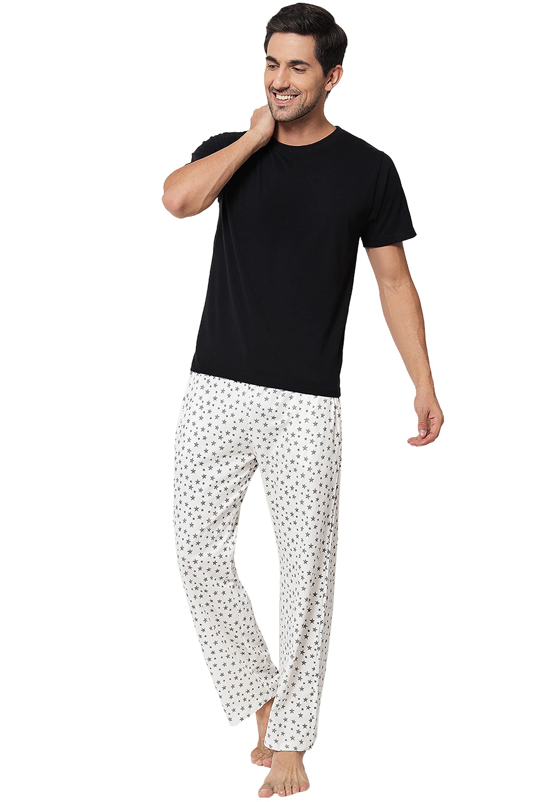 FflirtygoMen's Cotton Pyjama, 100% Hosiery Cotton Export Quality Fabric, Pyjama for Men, Men’s Leisure Wear, Night Wear Pajama