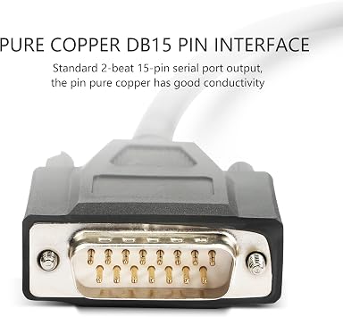 DB15 Male to Female Serial Cable, Male to Female 15 Pin Gold Plated Connecter Straight Through Cord, for Data Communication 0.5M(Black)
