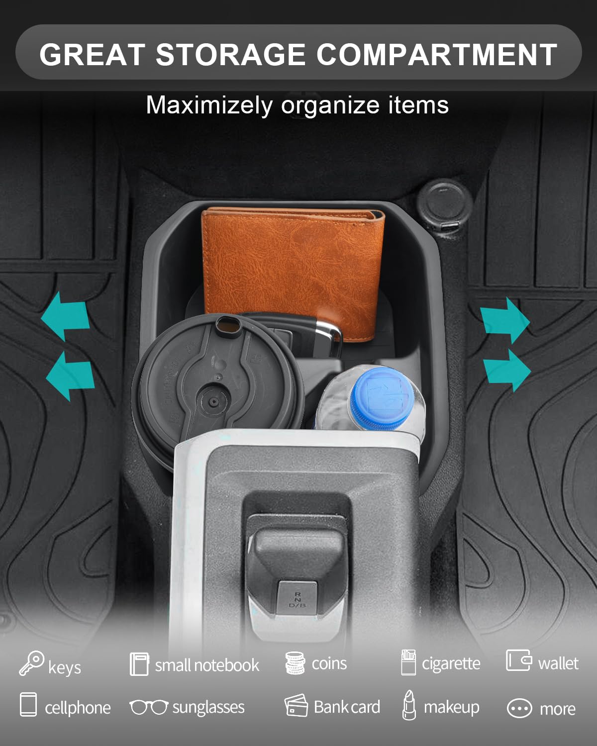 CDEFG Kompatibel mit Dacia Spring Electric EV 2025 Facelift Mittelkonsole Organizer Aufbewahrungsbox Aufbewahrung Auto Center Console Getränkehalter Spring 2025 Zubehör