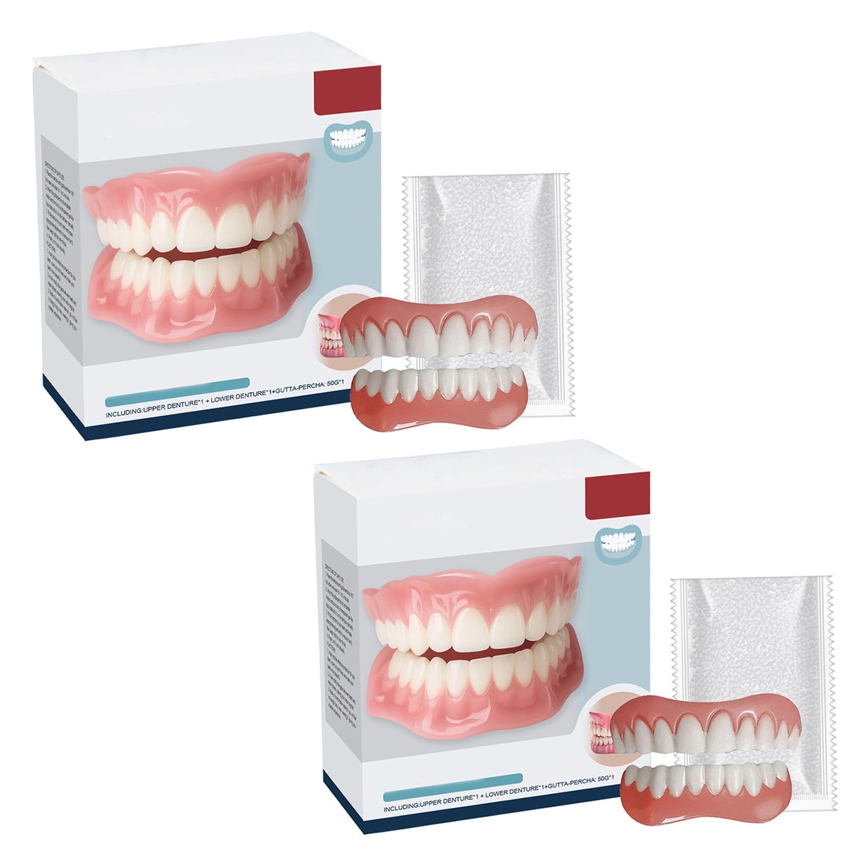 Multifunctional Silicone Denture Set, Silicone Reline Denture Set, 𝐒ilicone Full 𝐃enture 𝐒et, Moldable 𝐃entures, Ayyecoeeye Teeth Premium Dentures (2)