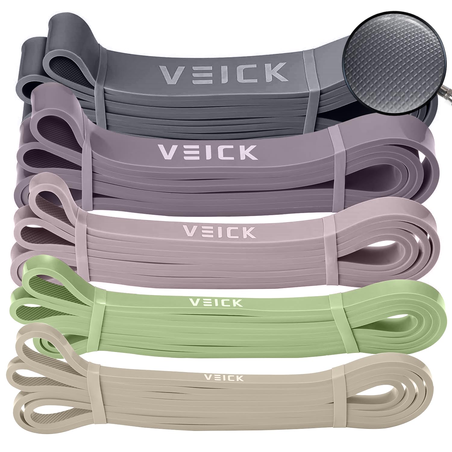 VEICK Fasce di resistenza per allenamento, fasce per esercizi, fasce per allenamento, fasce di assistenza per trazioni, set di fasce lunghe e pesanti per uomini e donne, attrezzature per il fitness a
