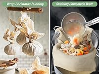 Vista 8 de Olicity Paños de queso, grado 90, 45 pies cuadrados, paño de queso reutilizable con bordes cerrados, gasa de algodón sin blanquear para colar, tela