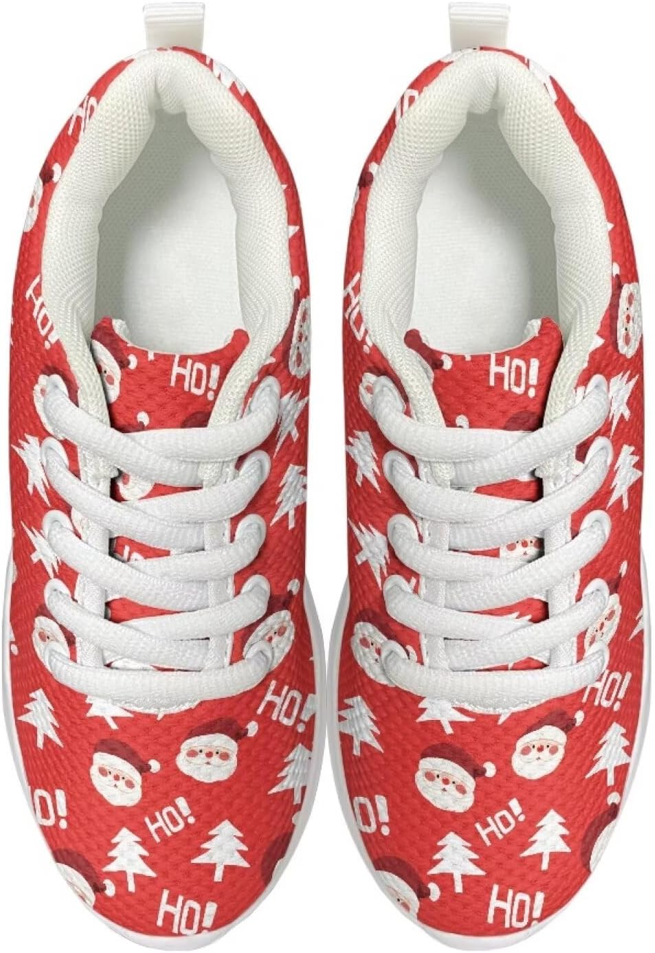 Children's Christmas Sneaker Cozy Lightweight Breathable Anti-Skid Hiking Shoes for Big Kids Athletic Lace-Up Walking Sneaker for Litter Kids US 11.5-3