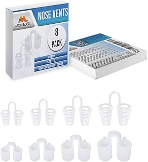 Nose Vent Sinus Relief Dilator (Pack of 8 Various Sizes) - A Simple Solution for Nasal Snorers - Reusable Snoring Device t...