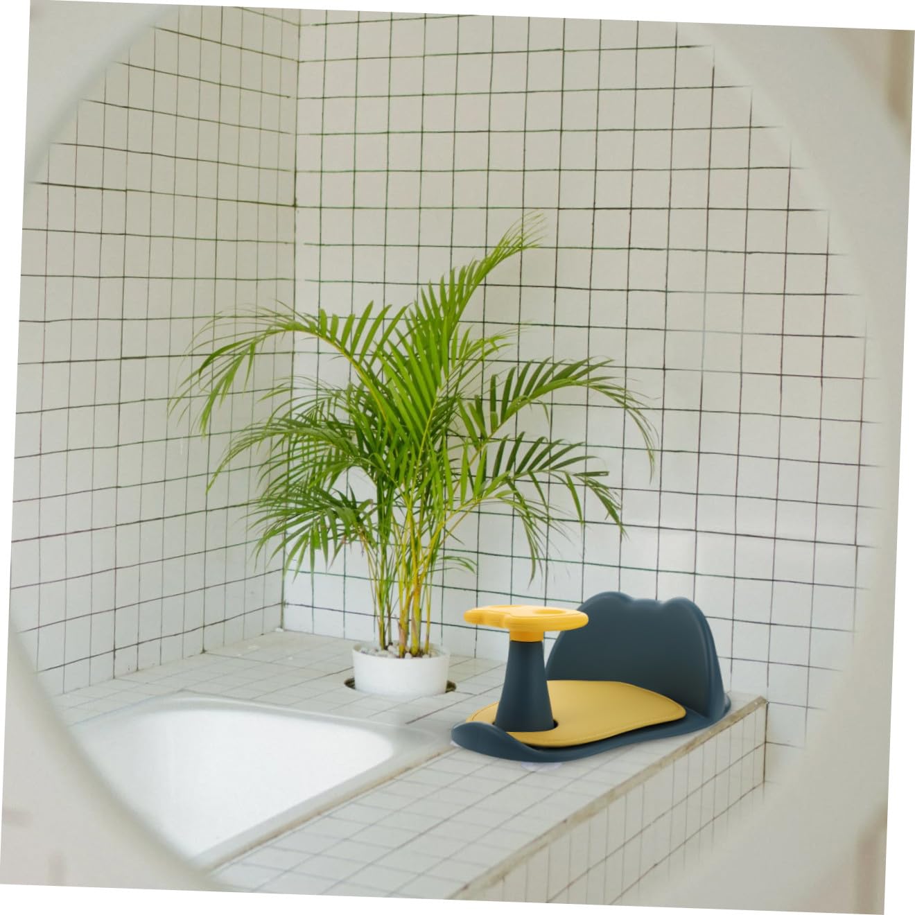 1 pieza Silla de Baño Antideslizante para de Baño para Recién Nacidos con Ventosas para Hogar y Seguridad el Agua Azul