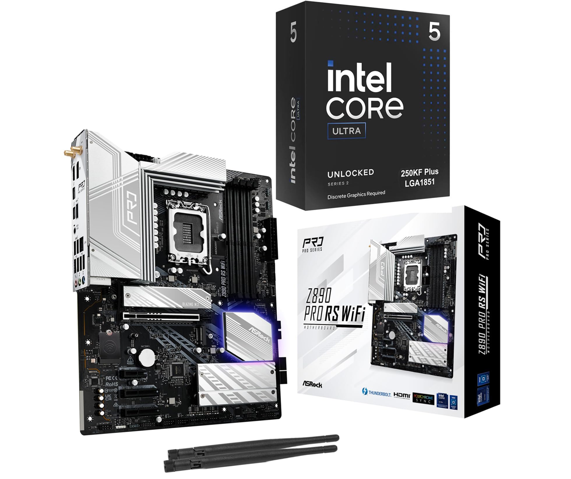 Micro Center Intel core Ultra 5 250kf Plus Bundle w Asrock Z890 PRO RS WiFi | CPU Motherb…
