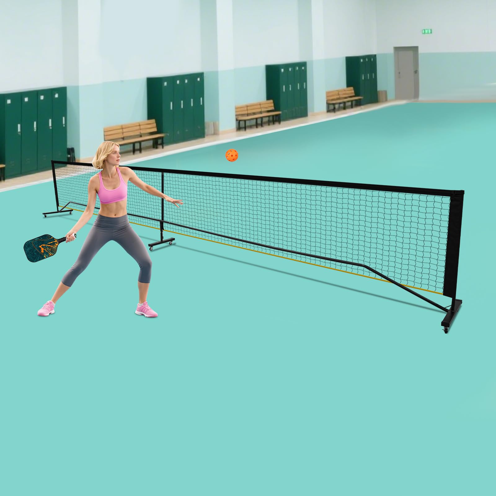 Red portátil para pickleball, 670 x 60 x 91 cm, red de tenis con bolsa de transporte, resistente, para patios traseros, césped, parques