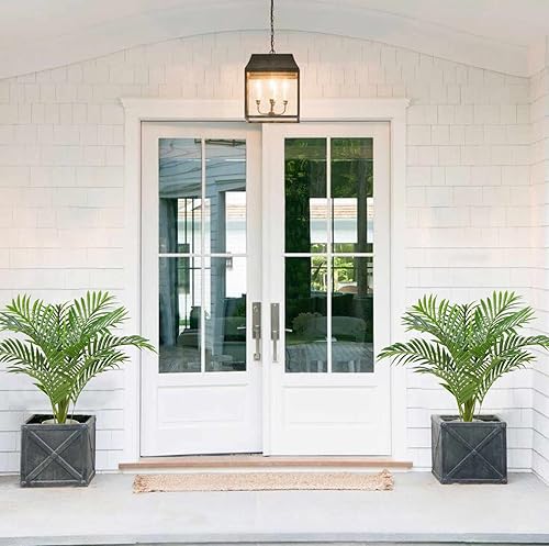 Miniatura 3 de Palmera artificial de areca plant de 4.5 pies, palmera falsa con 15 troncos de hojas de tacto real, árboles tropicales artificiales en maceta para