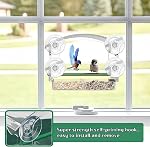 Clear Window Bird Feeder with Strong Suction Cups & Removable Seed Tray | Transparent Acrylic Feeding Station for Cardinals, Finches, Easy-to-Clean, Outdoor Birdhouse for Garden, Yard, Bird Watching