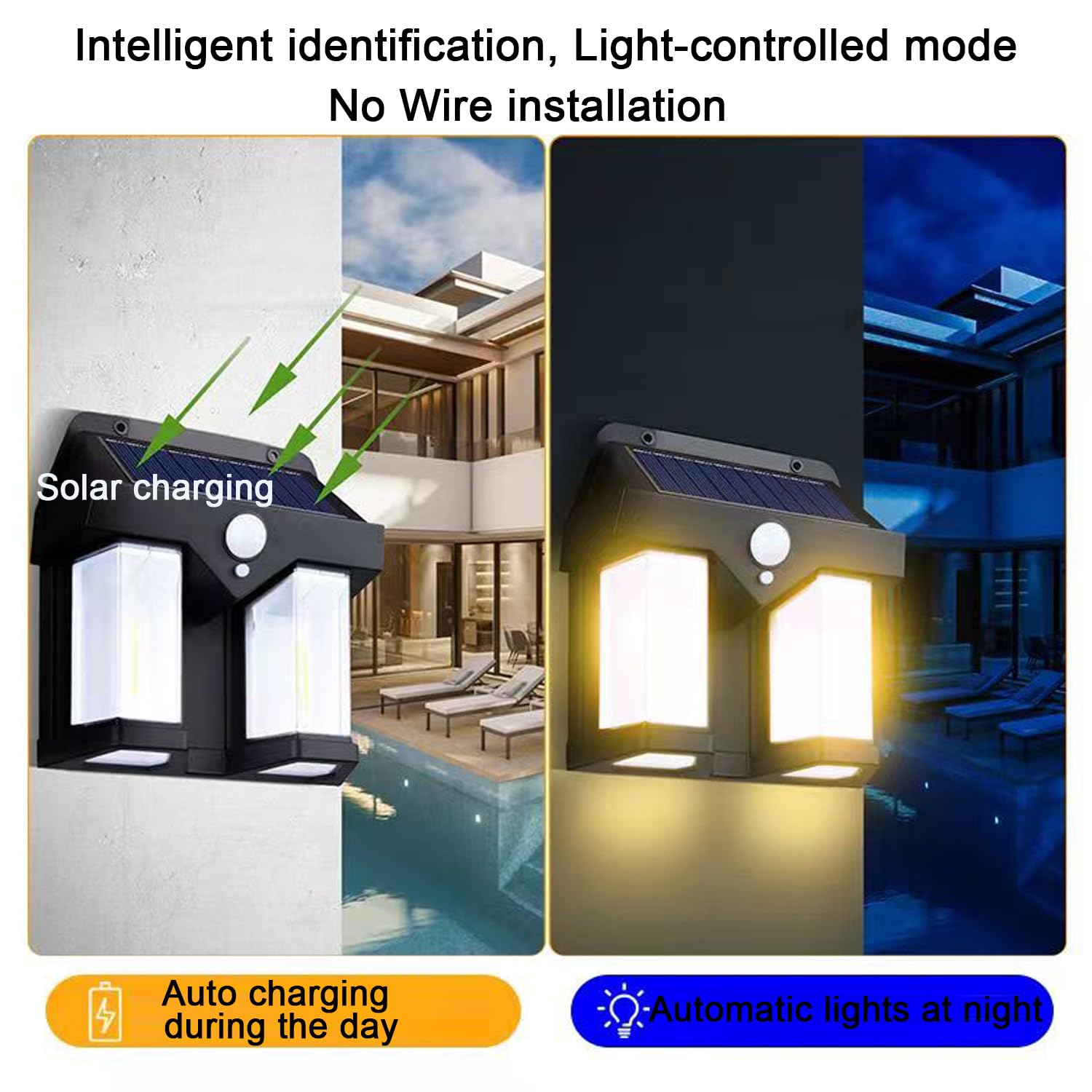 12Pack Solar Outdoor LED Wall Lights, Solar Motion Sensor Security Lights with 3 Lighting Modes Cordless LED Flood Light Solar Wall Lights Waterproof Solar Powered Lights for Wall Garden Garage 3