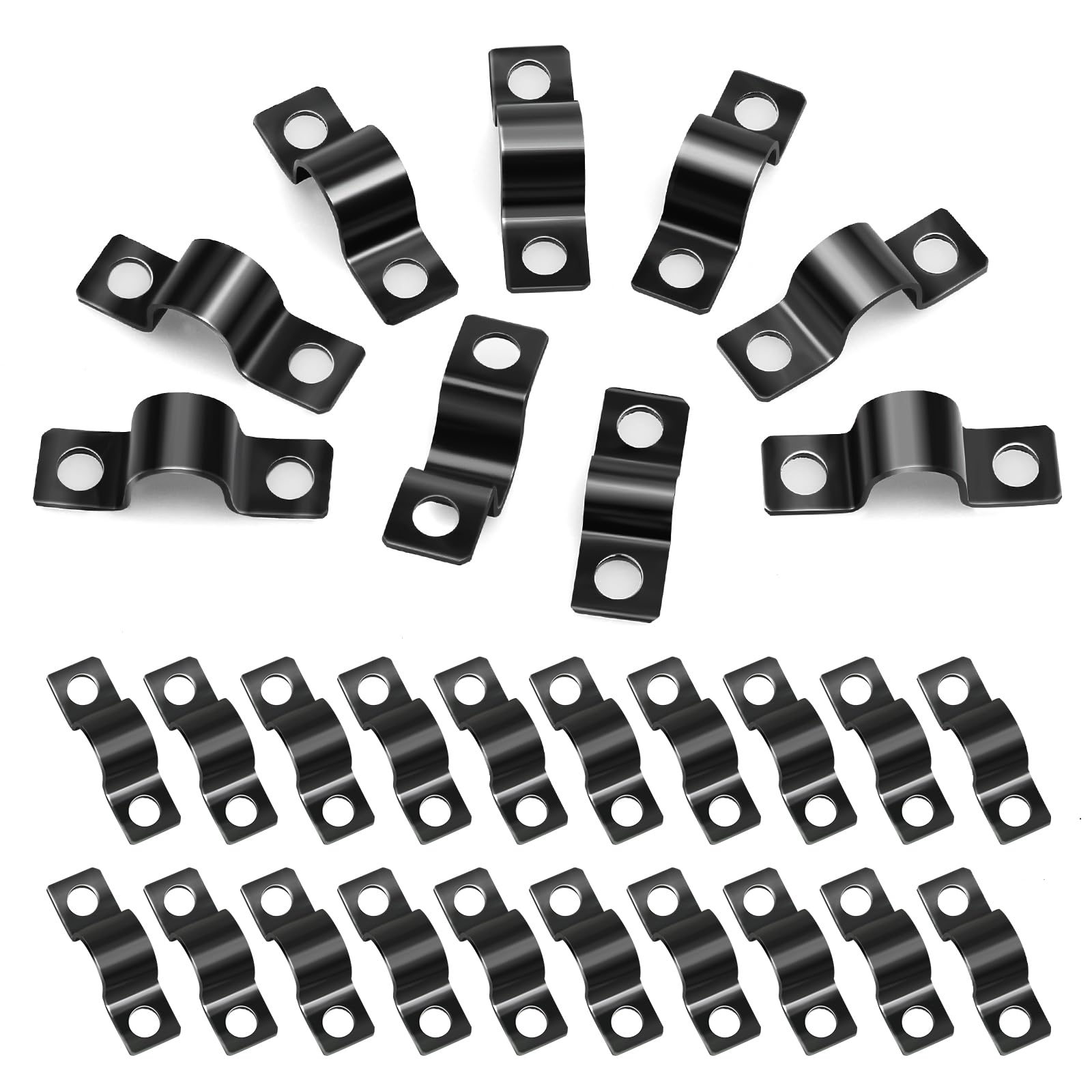50 Pezzi Clip Fermacavi in Acciaio Ø 6 mm Piccola Collari Morsetti per Tubi a U Fascette Stringitubo per Tubo dell'acqua Tubo del Gas