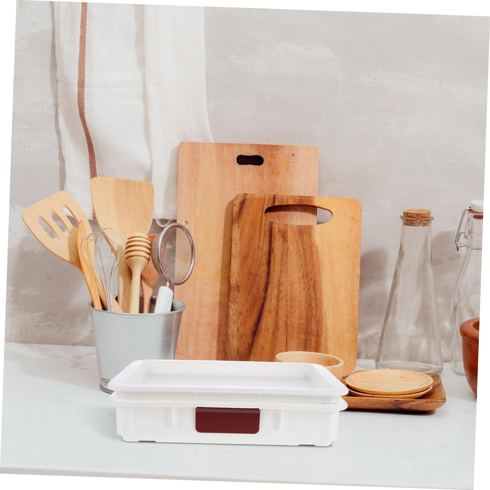 SHOWERORO Contenitore in Plastica Per Lievitazione Di Impasto Pane E Pizza Con Coperchio Bianco Impilabile Per Conservazione E Refrigerazione