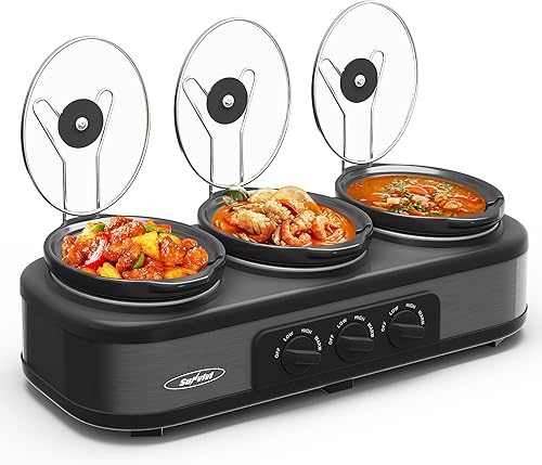 Miniatura 20 de Olla de cocción lenta programable 12 en 1 de 8 cuartos, multicocina calentador de alimentos con temporizador digital, control de temperatura, olla