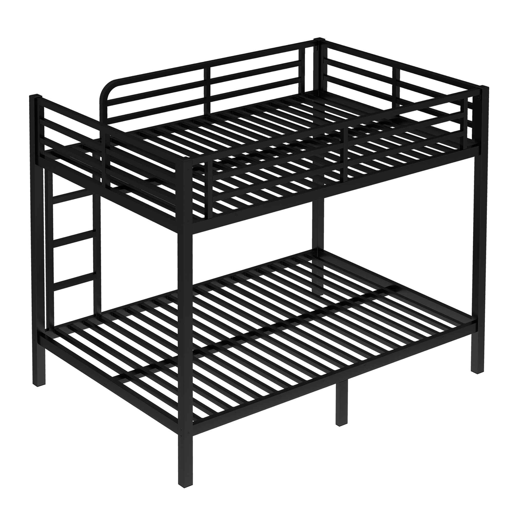 Full Over Full Bunk Bed with Ladder, Full Size Bunk Beds with Full Length Guardrail, Heavy Duty Bunk Bed for Adults, Teens, Heavy Duty Bunk Beds Full