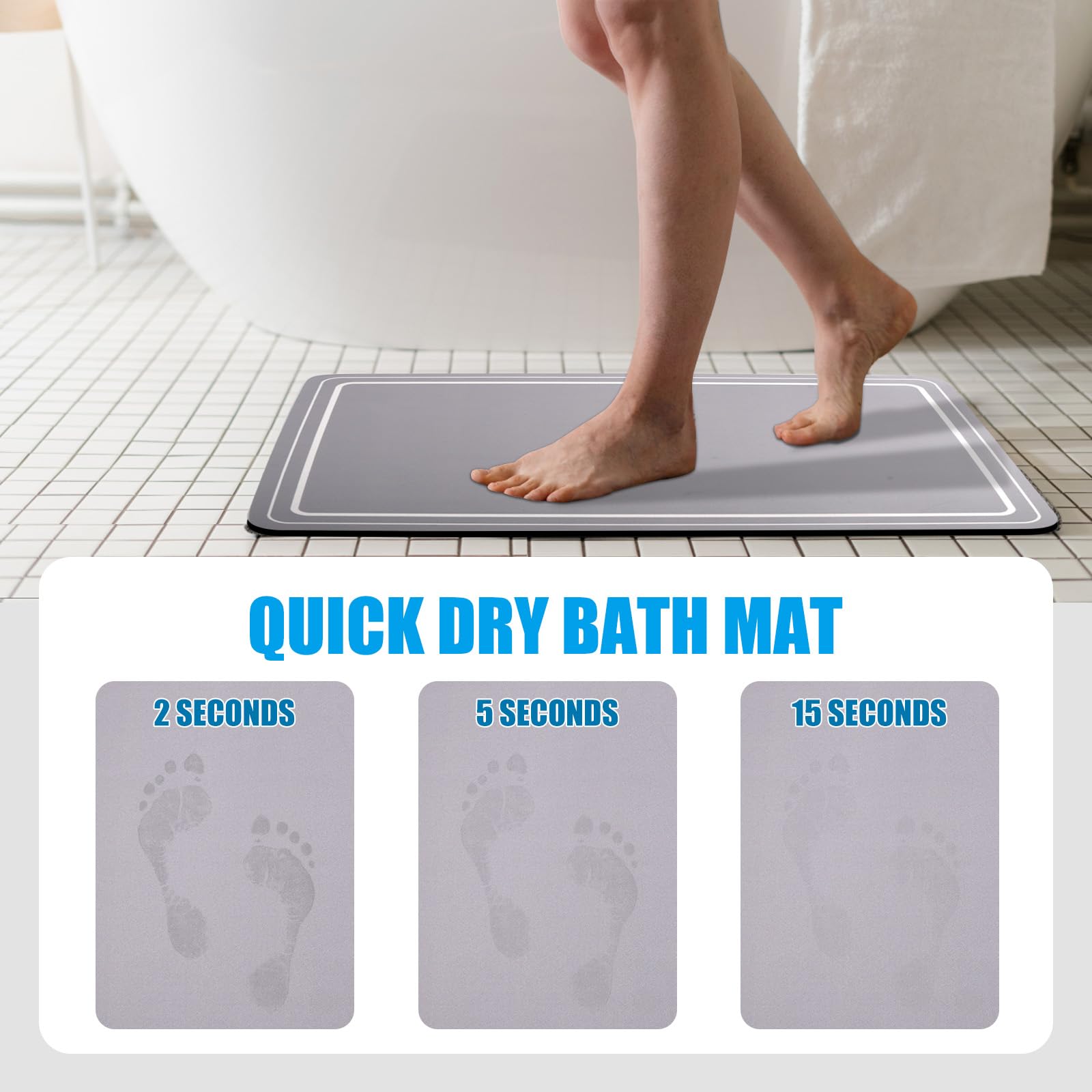 Forieca Diatomaceous Earth Bath Mat 15.7