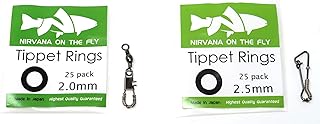 Nirvana Premium Fly Fishing Tippet Rings - 25 Rings on a Clip - Made in Japan (2mm)