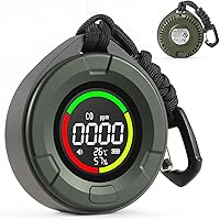 DS-100 Portable CO Detector for Travel & Camping: 140H Battery, 3-in-1 Temp/Humidity Monitor, Magnetic Mount, Audible Alarm