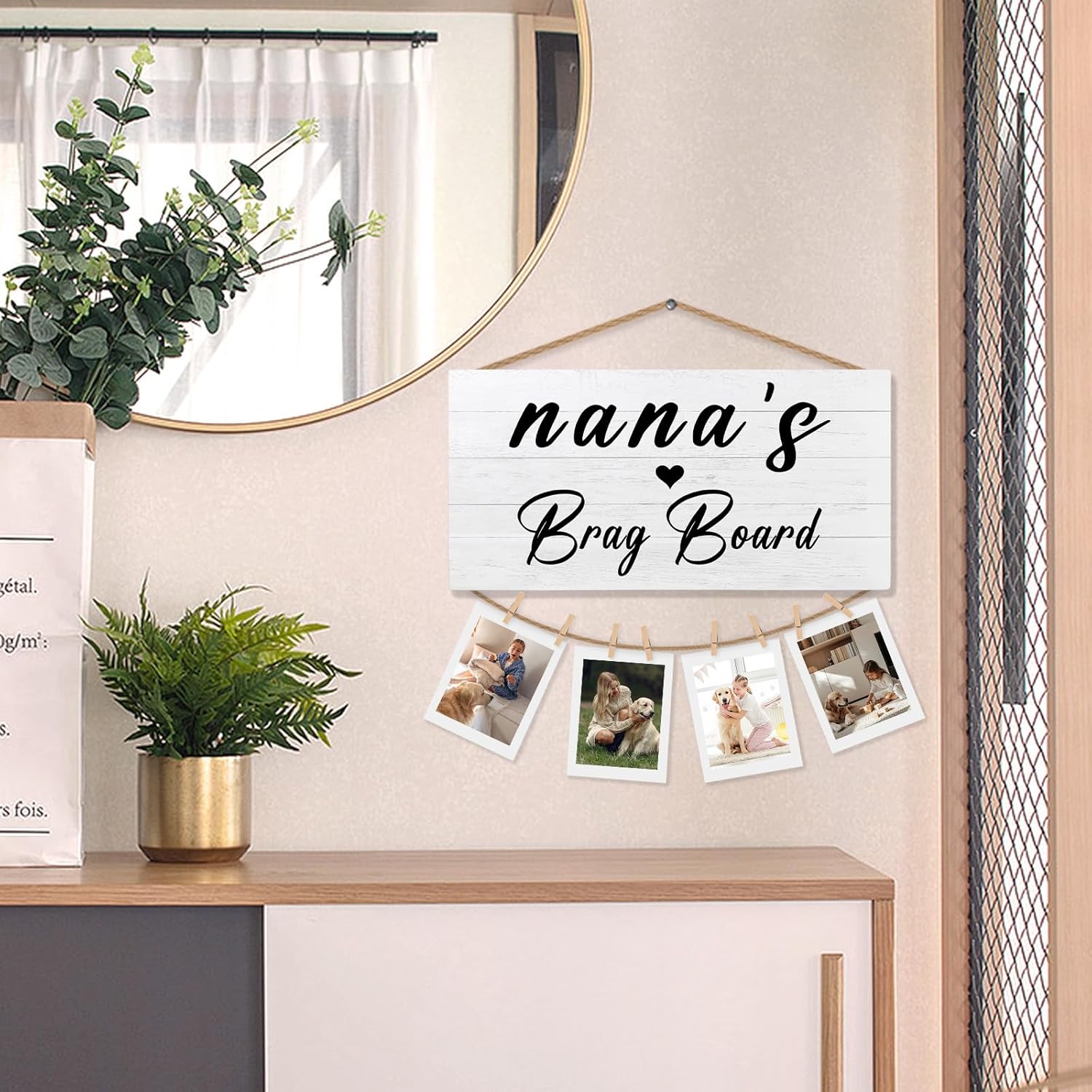 Nana Picture Frame Photo Holder for Wall, Nana Gifts for Christmas Birthday from Grandkids, Best Grandma Gifts, Nana's Brag Board Photo Hanging Display Picture Board for Wall Decor - Image 5