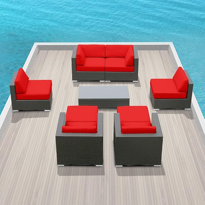 Genuine Luxxella Outdoor Patio Wicker Sofa Sectional Furniture Venus 9pc