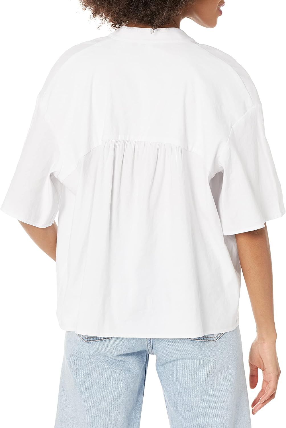 Vince Women's S/S Shirred Band Collar Blouse - Image 2