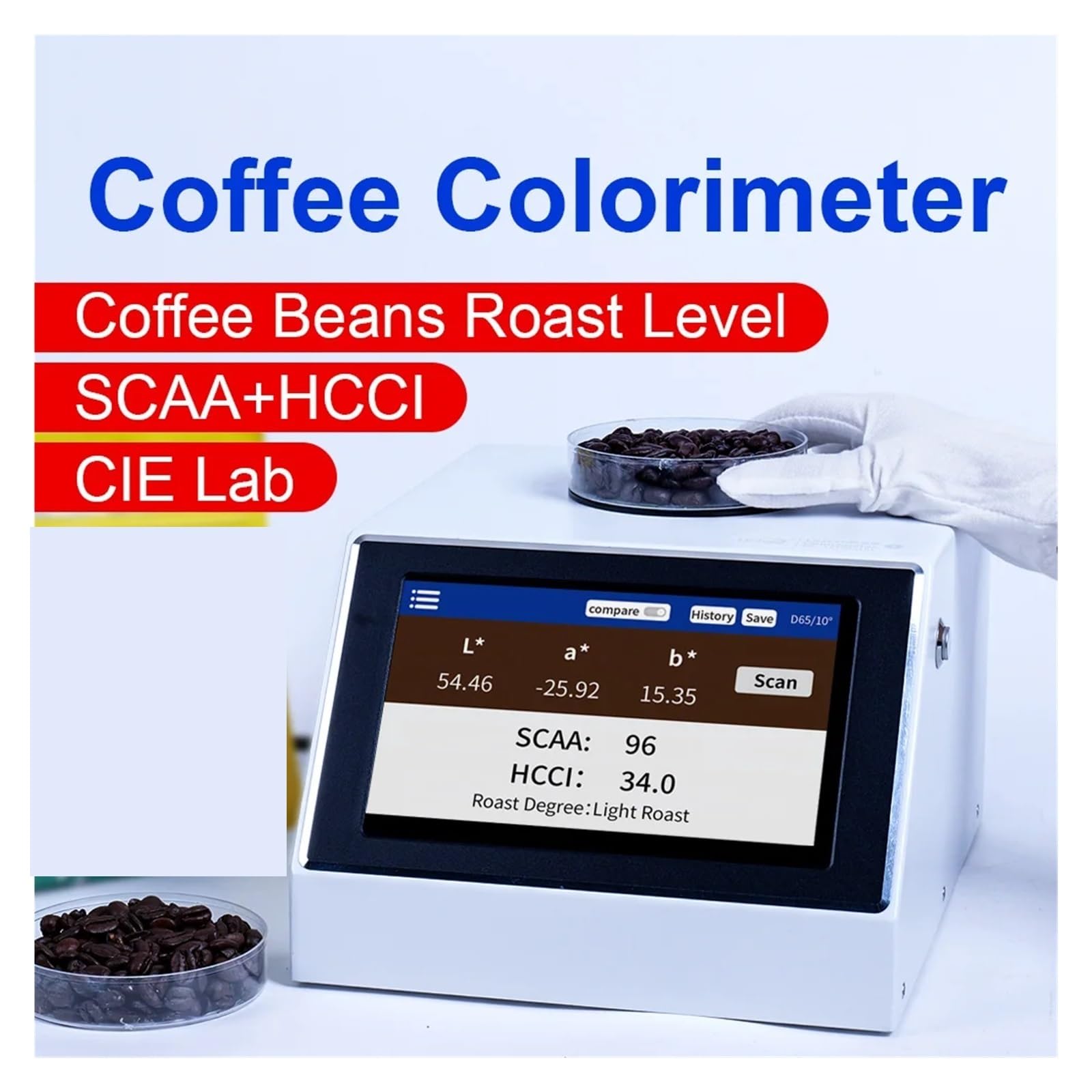 Kolorymetr, Miernik kolorymetru kawy, spektrofotometr SCAA Roast Degree Bean, analizator koloru palenia, profesjonalny LS177C