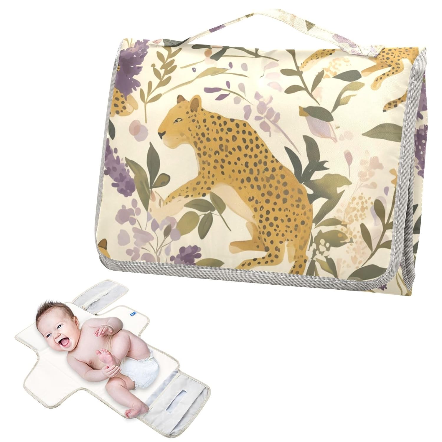 Animal Jungle Leopard Reusable Changing pad Covers with Tissue Pocket Portable Baby Changing pad for Girl & Boy cambiadores de pa?ales para Bebes