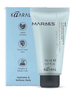 Kaaral Maraes Curly Care Definition Cream - Defining Cream for Curly Hair - Tames Frizzy Hair While Drying - Shapes and Defines Hair - Certified Vegan, Free of Parabens, Alcohol, Mineral Oil - 150 ml